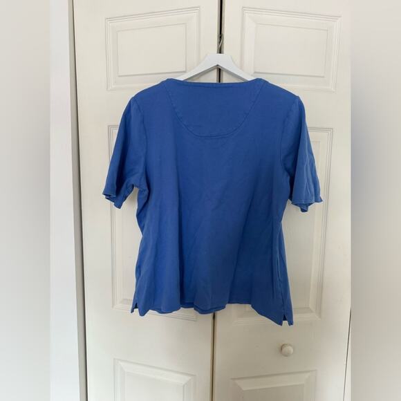 Croft & Barrow 100% Cotton Royal Blue V-Neck Tee T-Shirt Short Sleeve Size XL - Picture 4 of 4